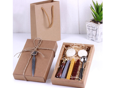 Sealing Wax Seal Set Retro Envelope Wax Seal Alphabet Kraft Paper Gift Box