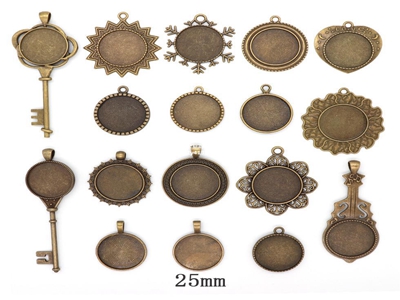 Vintage Retro Bronze 25MM Keychain Circular Base Time Gemstone Metal Zinc Alloy Carabiner Stylish Carabiner for Cars